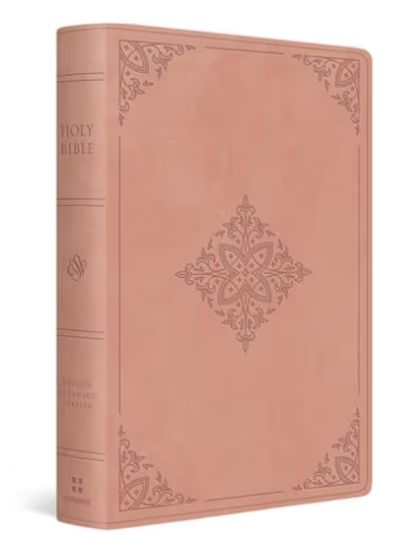 ESV Giant Print Bible Trutone, Blush Rose, Fleur-De-Lis Design