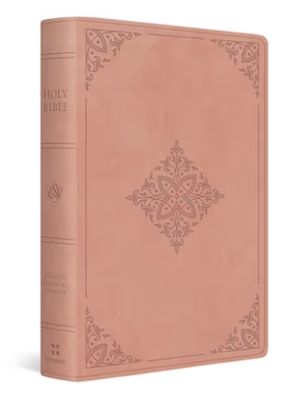 ESV Giant Print Bible Trutone, Blush Rose, Fleur-De-Lis Design