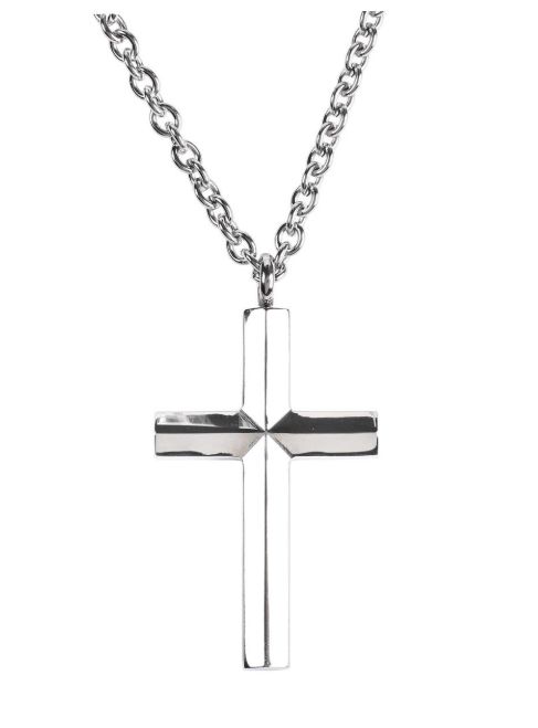 Todo Lo Puedo En Cristo Que Me Fortalece. Filipenses 4:13. Necklace Bevel Cross Spanish 24L