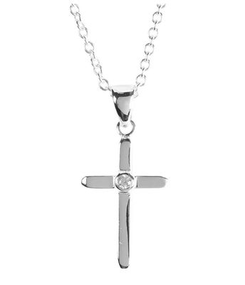 Todo Lo Puedo En Cristo Que Me Fortalece. Filipenses 4:13 Necklace Thin Box Cross Spanish 18L