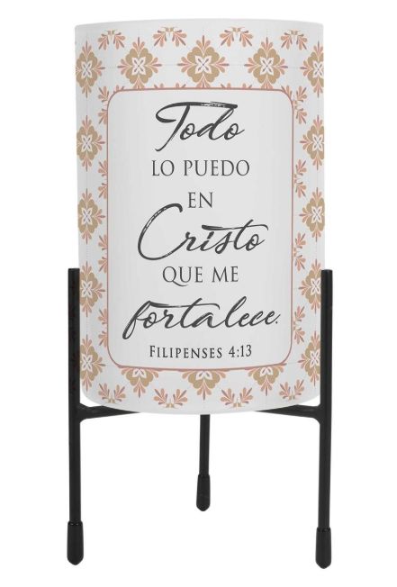 Todo Lo Puedo En Cristo Hurricane Candleholder