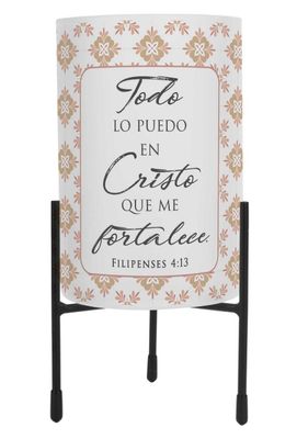 Todo Lo Puedo En Cristo Hurricane Candleholder