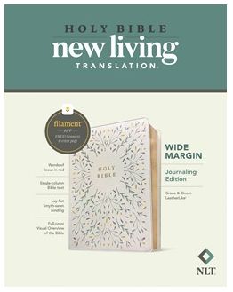 NLT Wide Margin Bible, Filament Enabled Leatherlike, Grace &amp; Bloom, Red Letter