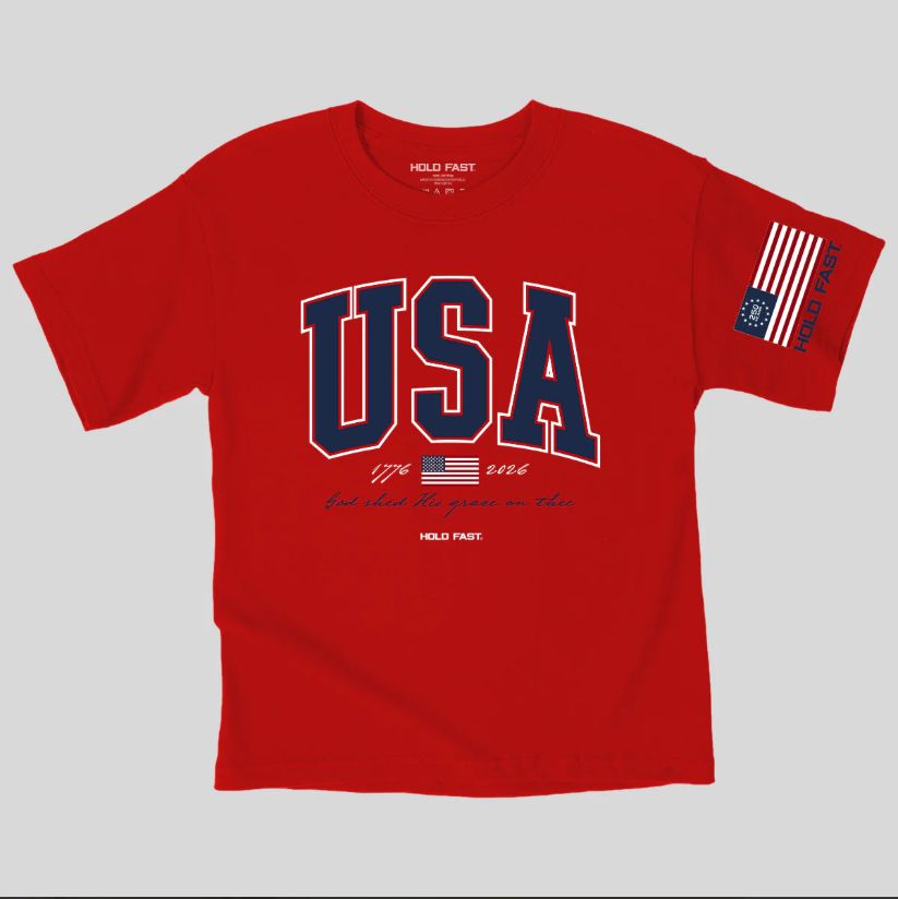 HOLD FAST Kidz T-Shirt USA Strong Red, Size: XS