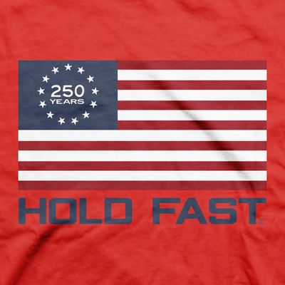 HOLD FAST Adult T-Shirt USA Strong Red