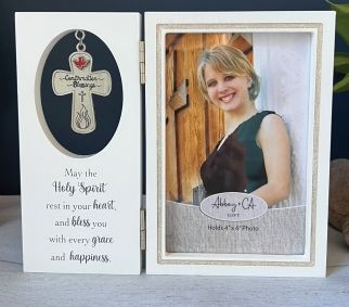 Double Hinged Photo Frame Confirmation Holds 4x6 Photo