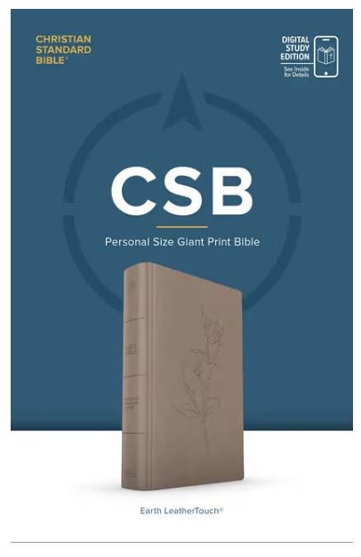 CSB Personal Size Giant Print Bible, Digital Study Edition, Earth Suedesoft Leathertouch