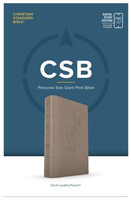 CSB Personal Size Giant Print Bible, Digital Study Edition, Earth Suedesoft Leathertouch