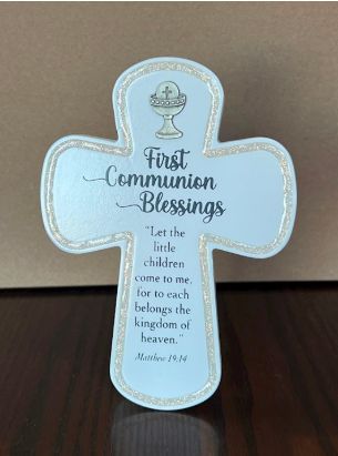 Wall Cross First Communion Blessings 6 Inches Tall