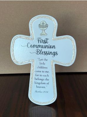 Wall Cross First Communion Blessings 6 Inches Tall