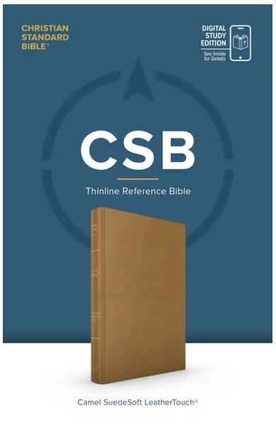 CSB Thinline Reference Bible, Digital Study Edition, Camel Suedesoft Leathertouch