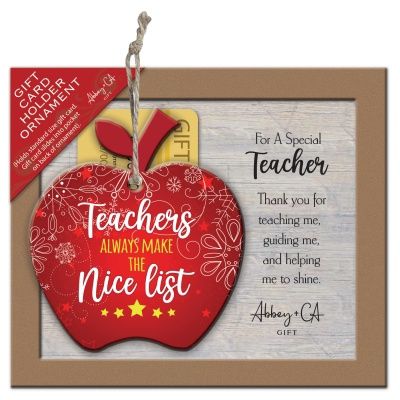 Teacher's Gift Card Holder Ornament On Twine