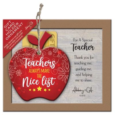 Teacher's Gift Card Holder Ornament On Twine