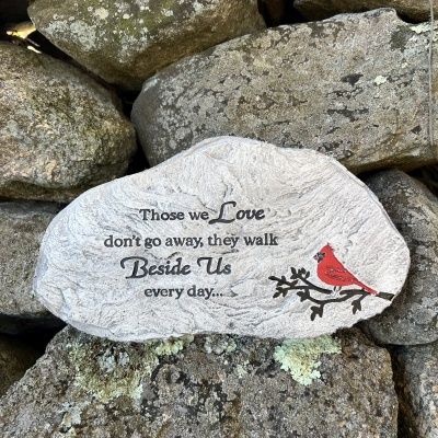 Cardinal Those We Love Concrete Garden Stone W/Epoxy