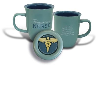 Blue Nurse Prayer Mug &amp; Coaster Set