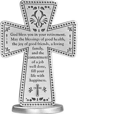 Retirement 3” Standing Message Cross