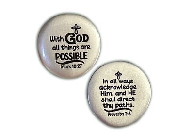 With God All Things Pocket Pebble