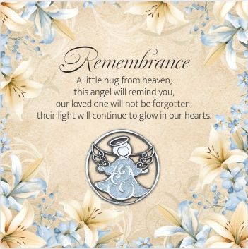 Remembrance Angel Pin W/ White Glitter