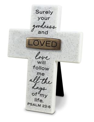 Tabletop Cross Copper Accented Loved