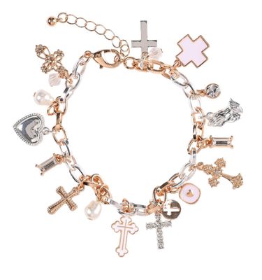 Bracelet Cross My Heart Multi Cross Drop