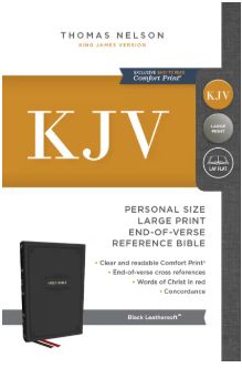 KJV Personal Size Large Print End-Of-Verse Reference Bible, Black Leathersoft, Red Letter, Comfort Print