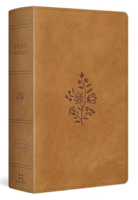 ESV Giant Print Personal Size Bible, Red Letter Trutone, Nubuck Caramel, Wildflower Design