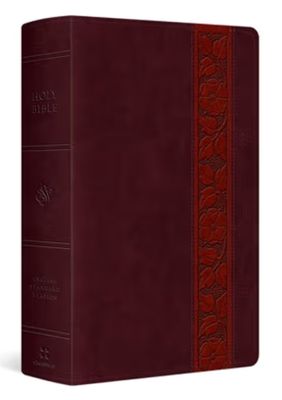 ESV Giant Print Personal Size Bible, Red Letter Trutone, Mahogany, Trellis Design