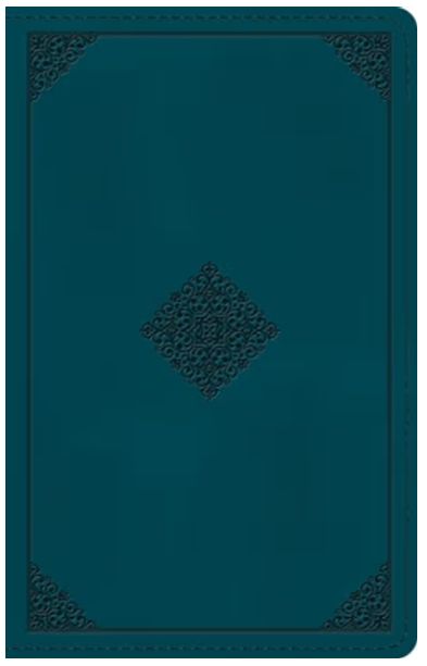 ESV Giant Print Personal Size Bible, Red Letter Trutone, Deep Teal, Emblem Design