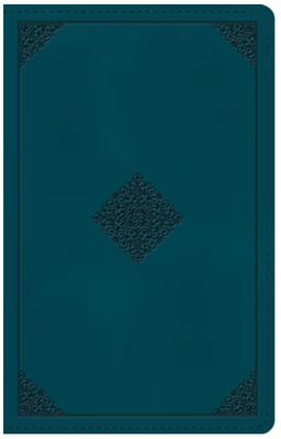 ESV Giant Print Personal Size Bible, Red Letter Trutone, Deep Teal, Emblem Design