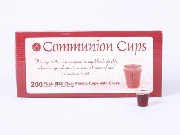 200 Communion Cups with Cross Full Size 1 3/8”