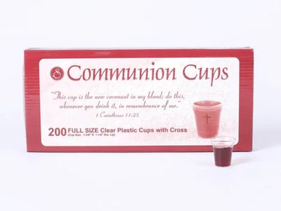 200 Communion Cups with Cross Full Size 1 3/8”