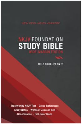 NKJV Foundation Study Bible, Wide-Margin, Black Hardcover, Red Letter