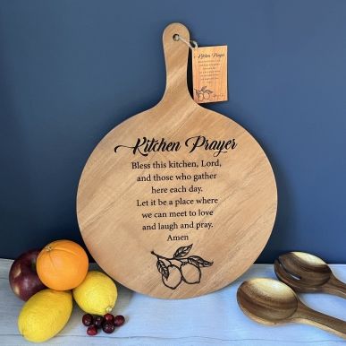 Bless This Kitchen Prayer Cedar Charcuterie Board 12 x 16
