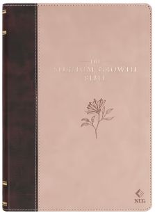 The Spiritual Growth Thumb Indexed Bible, NLT Brown/Blush Pink Faux Leather
