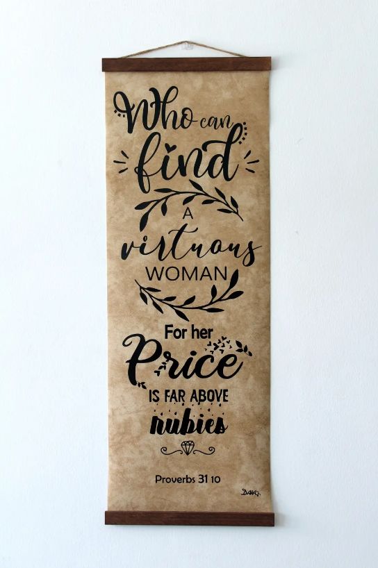Virtuous Woman Handcrafted Biblical Scroll