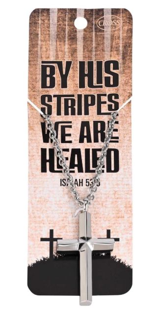 Necklace By His Stripes Silver Men Cross