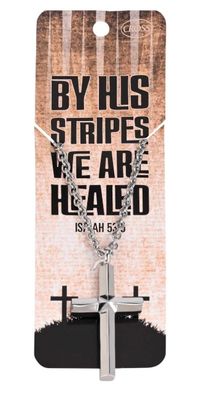 Necklace By His Stripes Silver Men Cross