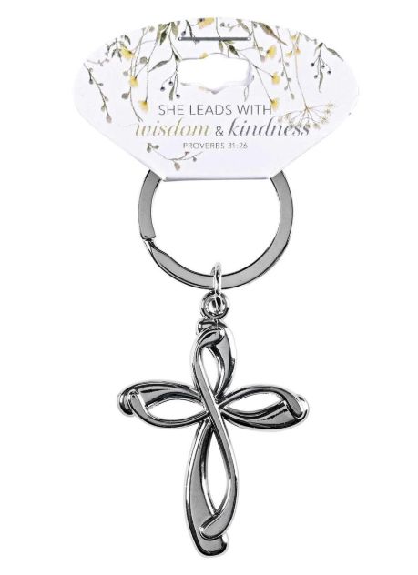 Keyring Cross She Leads With Wisdom