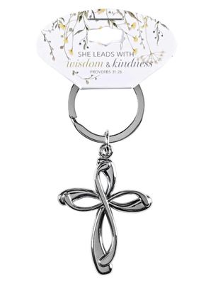 Keyring Cross She Leads With Wisdom