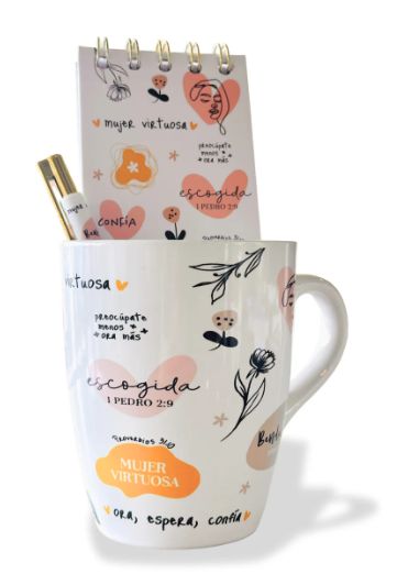 Mujer Virtuosa Set de Regalo | Taza, Libreta, Bolígrafo