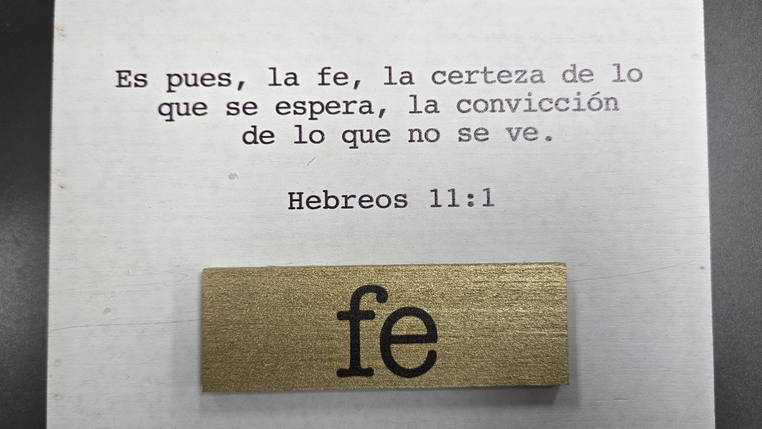 Cuadro Palabra En Oro, Frase: Fe