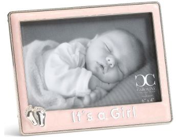 5"H Pink It’s a Girl Frame 6x4 W/Feet