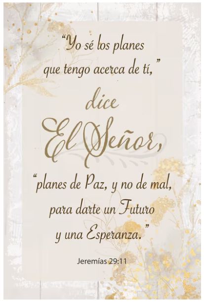 Yo Se Los Planes (Jer. 29:11) (4" x 6")