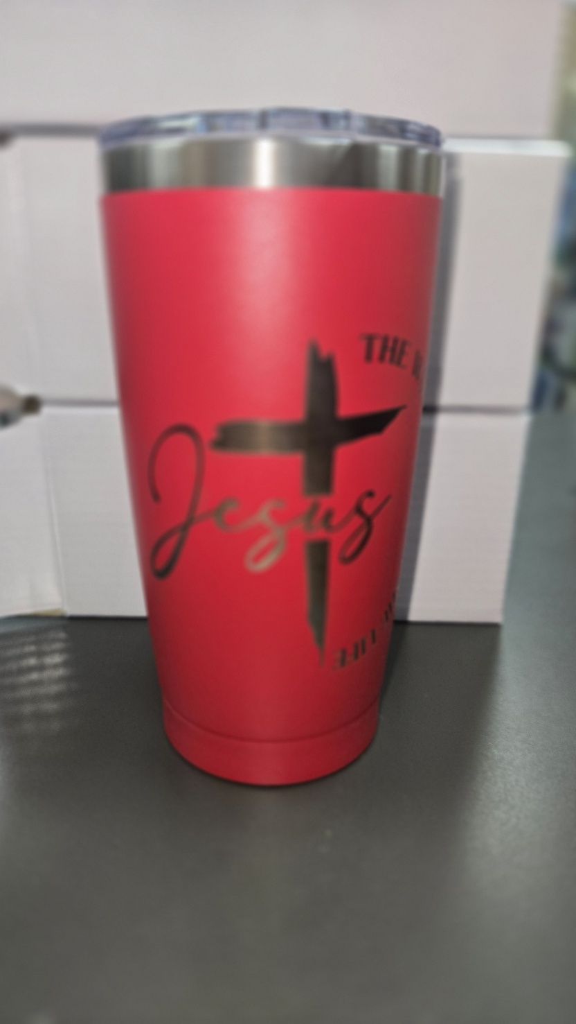 Jesus The Way, The Truth, The Life tumbler, Colour: Red