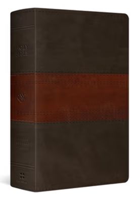 ESV Large Print Personal Size Bible, Red Letter Trutone, Forest/Tan, Trail Design