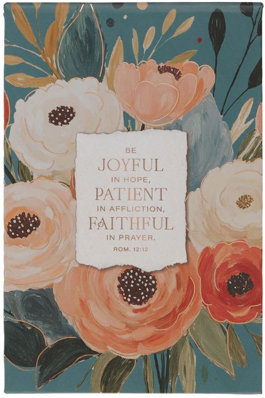 Joful Patient Faithful Heirloom Floral Hardcover Top-flip Notepad - Romans 2:12