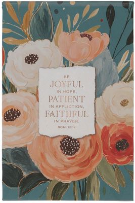 Joful Patient Faithful Heirloom Floral Hardcover Top-flip Notepad - Romans 2:12