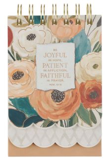 Joyful Patient Faithful Heirloom Floral Spiral Notebook