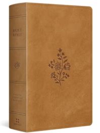 ESV Large Print Personal Size Bible, Red Letter Trutone, Nubuck Caramel, Wildflower Design