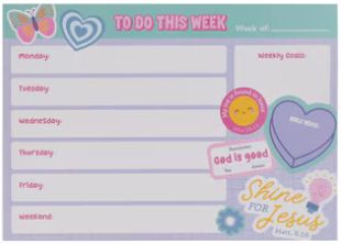 Shine For Jesus Undated Planner Pad for Girls - Matthew 5:16